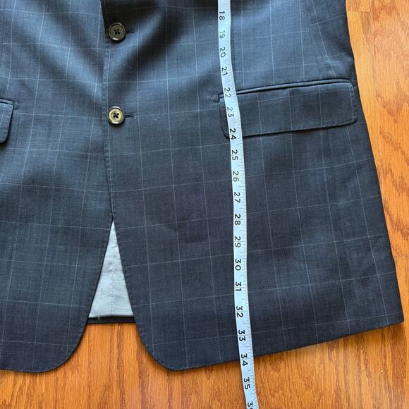 Steven Land Stanly Blazer Men’s 44L Charcoal Gray Super 150s Wool‎ Suit Jacket - Picture 15 of 15